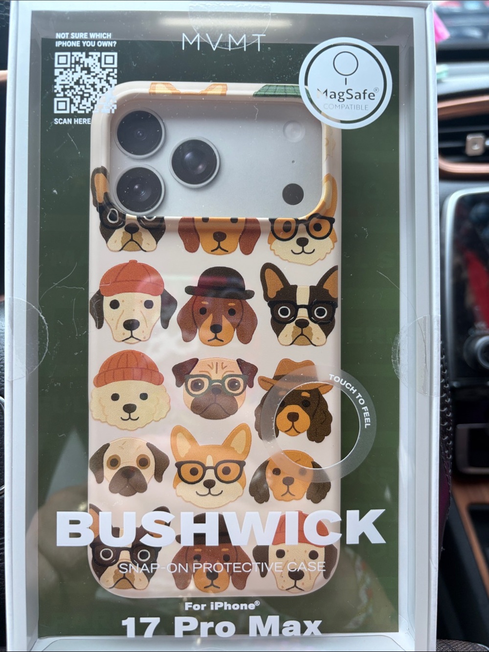 MVMT iPhone Case with Multi-Dog Pattern - Cream/Brown/Black/Orange 17 Pro Max
